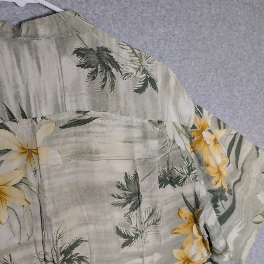 Tommy Bahama Shirt Mens XL Green Floral Palm Tropical Island‎ Retro Relaxed Fit - Picture 4 of 12